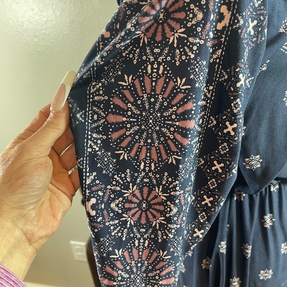 Maurices Blue and White Smocked Sundress with Raglan Sleeves - Picture 5 of 9